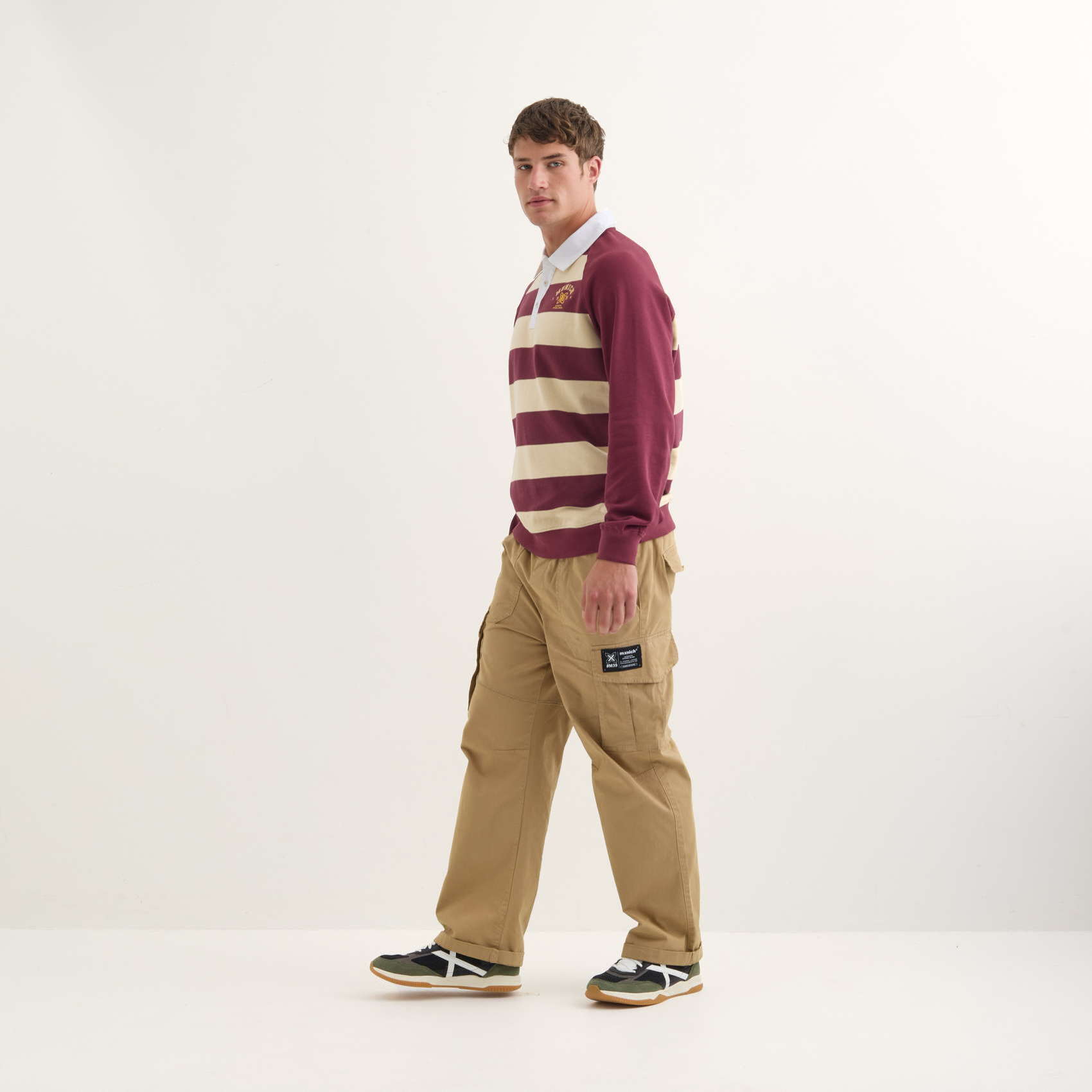 Polo MUNICH Stanford streetwear hombre de algodón orgánico burdeos