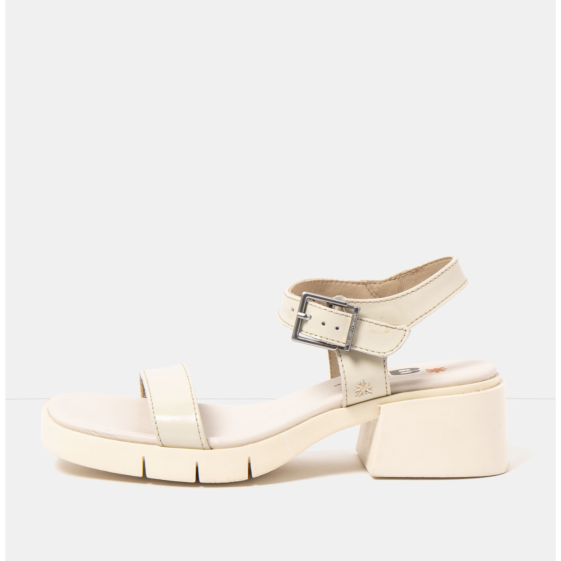 Sandalias con tacón 2060 NAPPA SHINNY CREAM / VARSOVIA color Cream