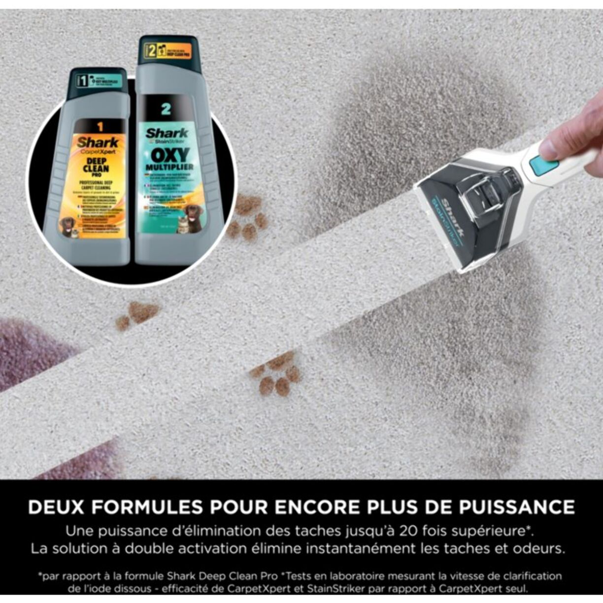 Détergent SHARK pour détacheur / shampouineuse Shark - 2 solutions combinées 473 ml et 946 ml