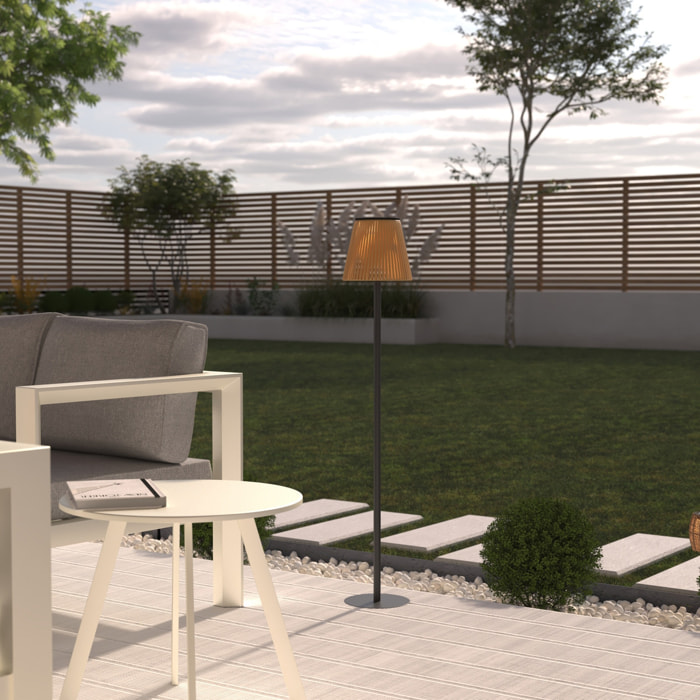 Lampadaire d'extérieur solaire et USB "Kessy" beige H108cm