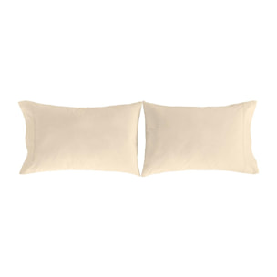 2 taies d'oreiller PURE en coton percale - crème