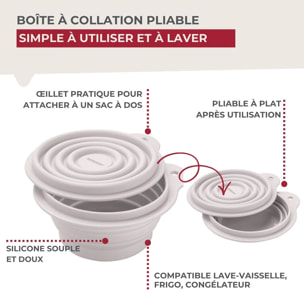 Lot de 2 Boîtes à Snacks Pliables en Silicone Fackelmann Storage