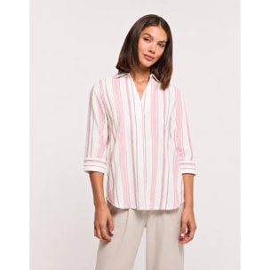 Camisa Media Manga Rosa - Sawira