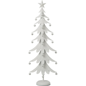 J-Line Sapin de Noël - fer - blanc - large
