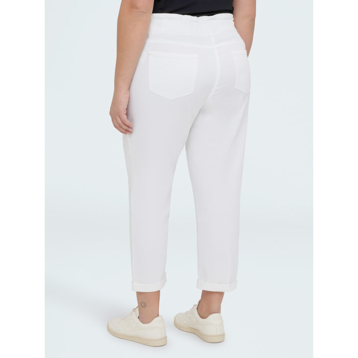 Fiorella Rubino - Pantaloni Balloon in cotone - Bianco