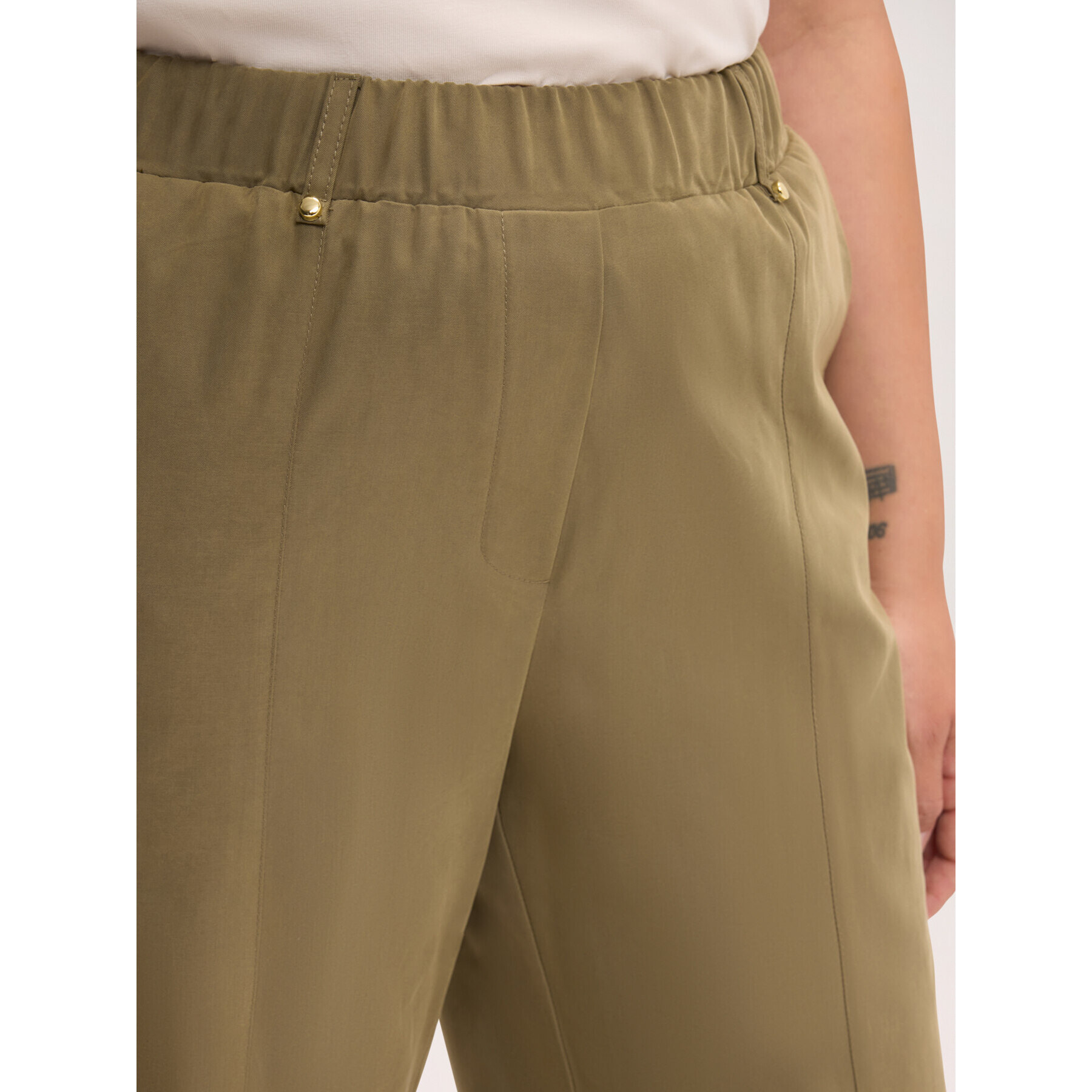 Fiorella Rubino - Pantalones holgados de mezcla de viscosa - Verde militare
