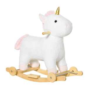 Caballito Balancín Unicornio para Niños de +3 Años con Ruedas Sonidos 63x38x63cm