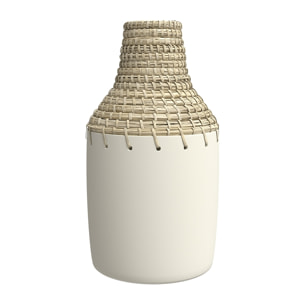 Vase blanc Valina en terre cuite H37cm