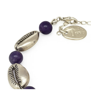 Pulsera caracola amatista y plata 10µ