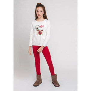 Leggings de Mujer con Cintura de Estampado Animal en Rojo
