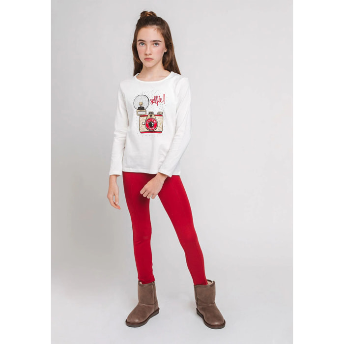 Leggings de Mujer con Cintura de Estampado Animal en Rojo