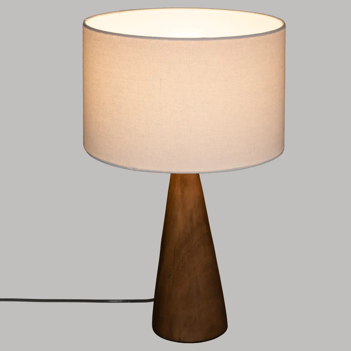 Lampe "Aina" bois blanc H46cm