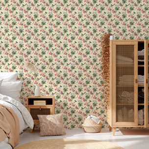 Papier peint - Fleurs et papillons