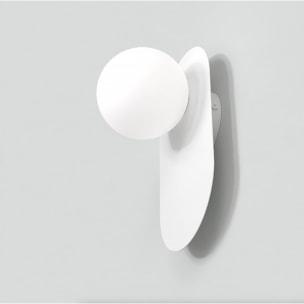 Lampada a parete Viva in acciaio bianco opaco