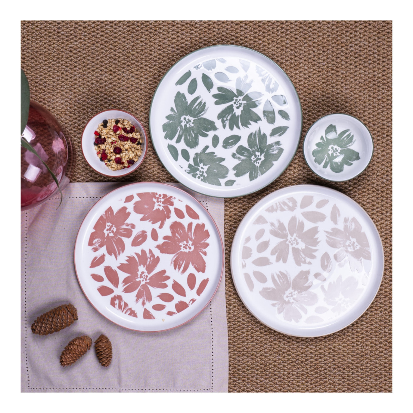 Lot de 6 grandes assiettes, HANAE