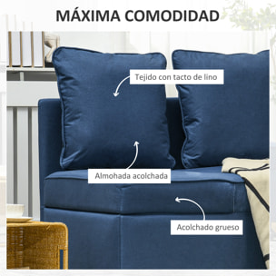 Sofá Cama 3 en 1 Sofá Cama de 1 Plaza con Respaldo Ajustable Sillón Cama Individual con Almohadas para Dormitorio Sala de Estar Apartamento Azul