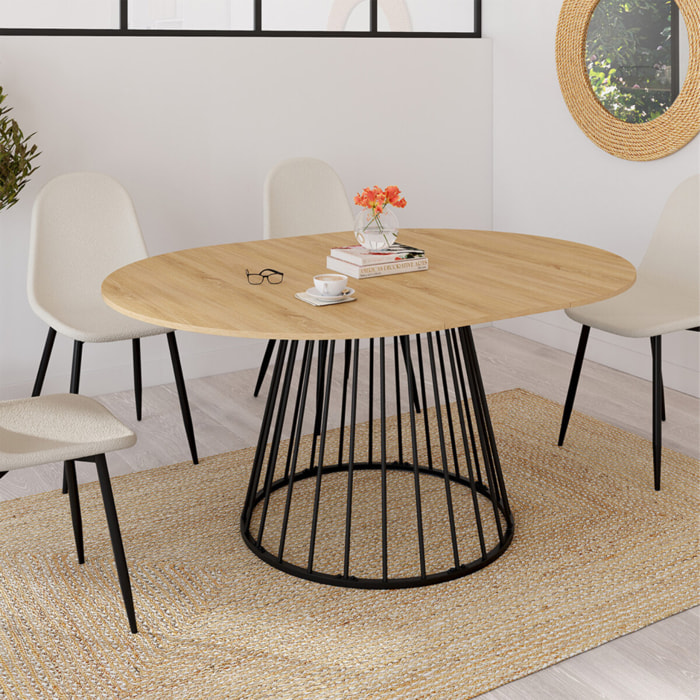 Table à manger ronde extensible Adelle Ø110-150cm