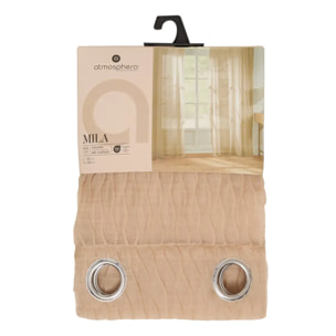 Voilage Mila rayures texturées140x240cm beige lin