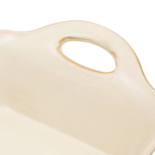 Plat carré en céramique Terre Inconnue 12x12cm beige