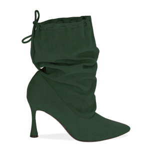 Ankle boots verdi in microfibra, 8,5 cm