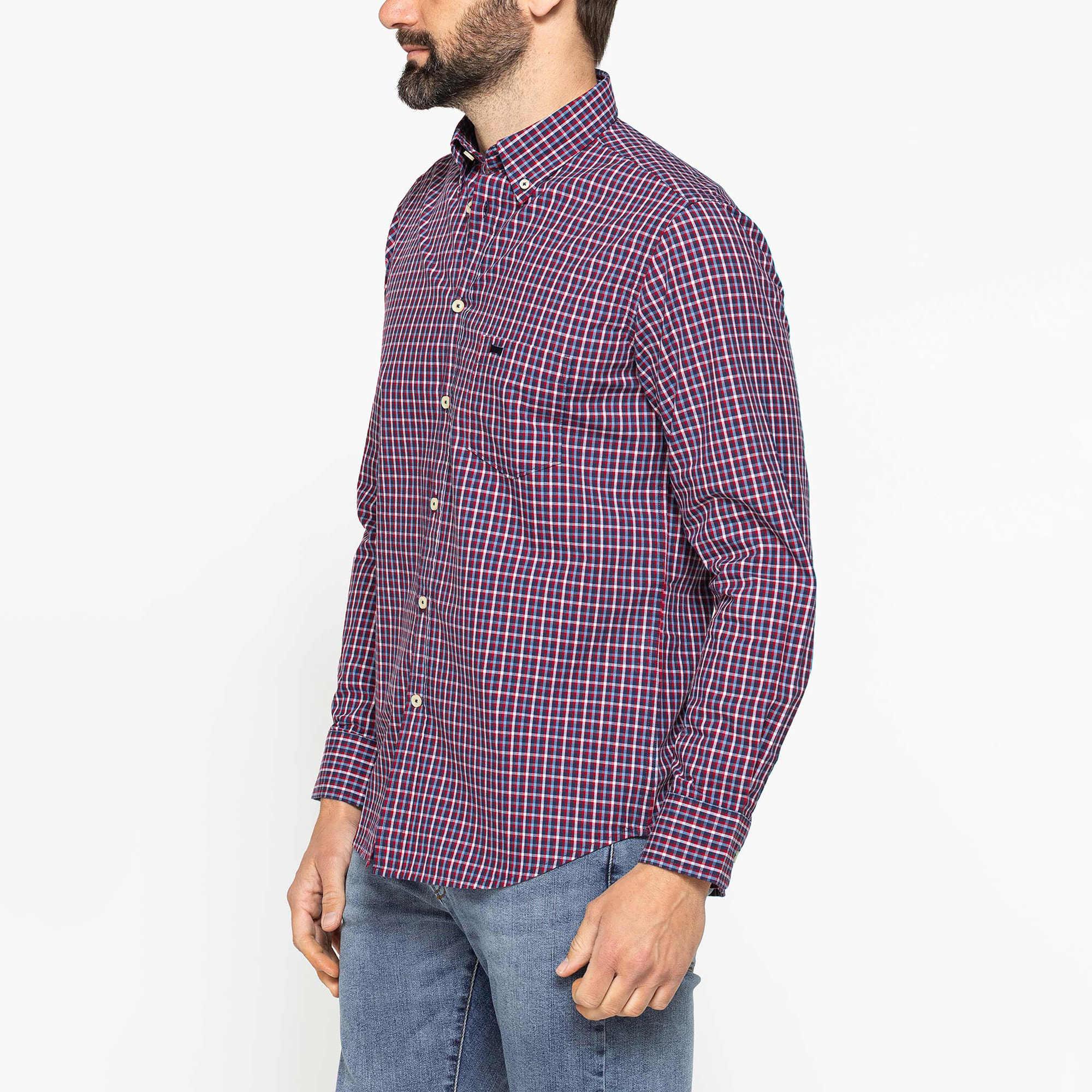 CAMICIA BUTTON-DOWN CON MANICA LUNGA E TASCHINO