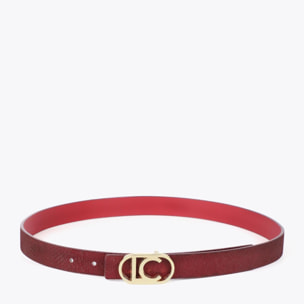 Cintura Reversibile Texture Serpente