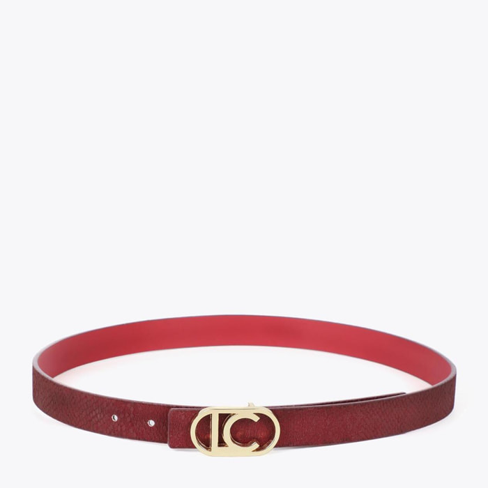 Cintura Reversibile Texture Serpente