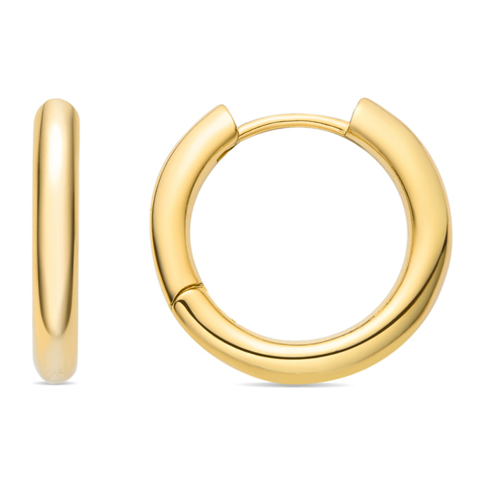 Pendientes de 19mm de diámetro con Circonita Brillante acabado oro amarillo de 18K