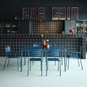 Table de jardin métal + 6 assises AMÉLIA