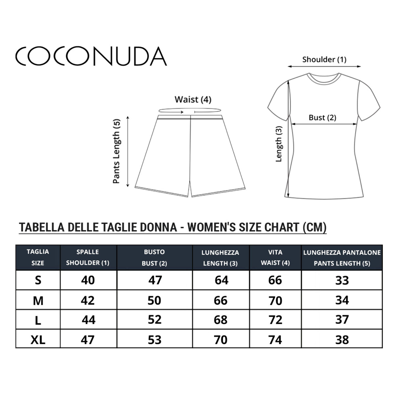 Coconuda Pigiama da Donna Corto Jersey 100% Cotone, Art. 2013