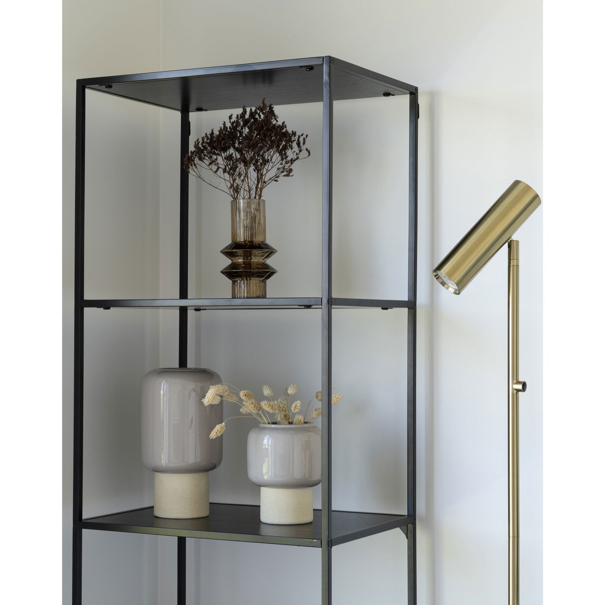 Piantana Paris in acciaio ottone con testa orientabile