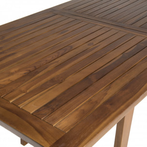 HANNA - Table de jardin 8/10 personnes - rectangulaire scandi extensible 180/240x100cm en bois teck huilé