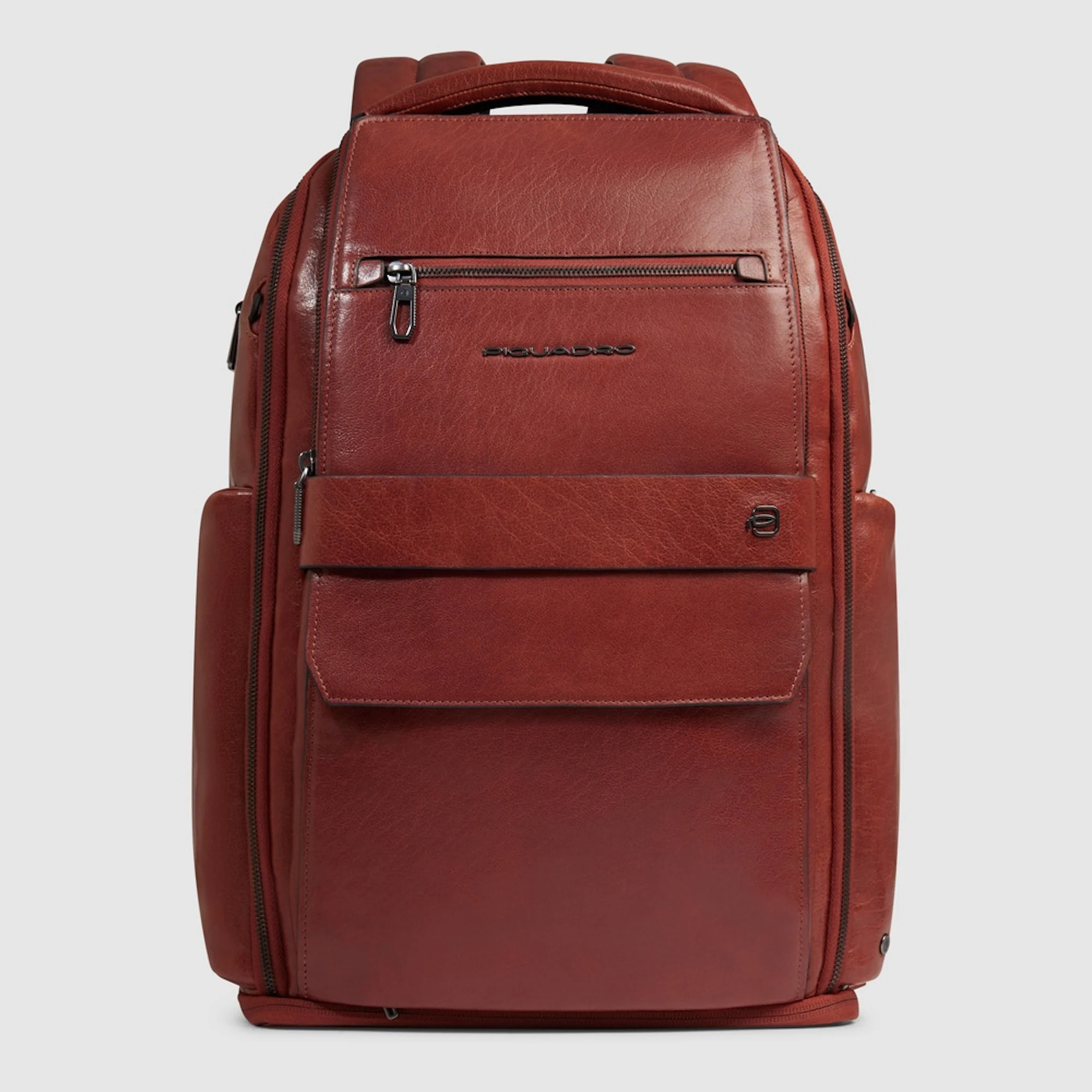 Piquadro Zaino da viaggio in pelle porta pc e iPad® con protezioni antiurto e RFID