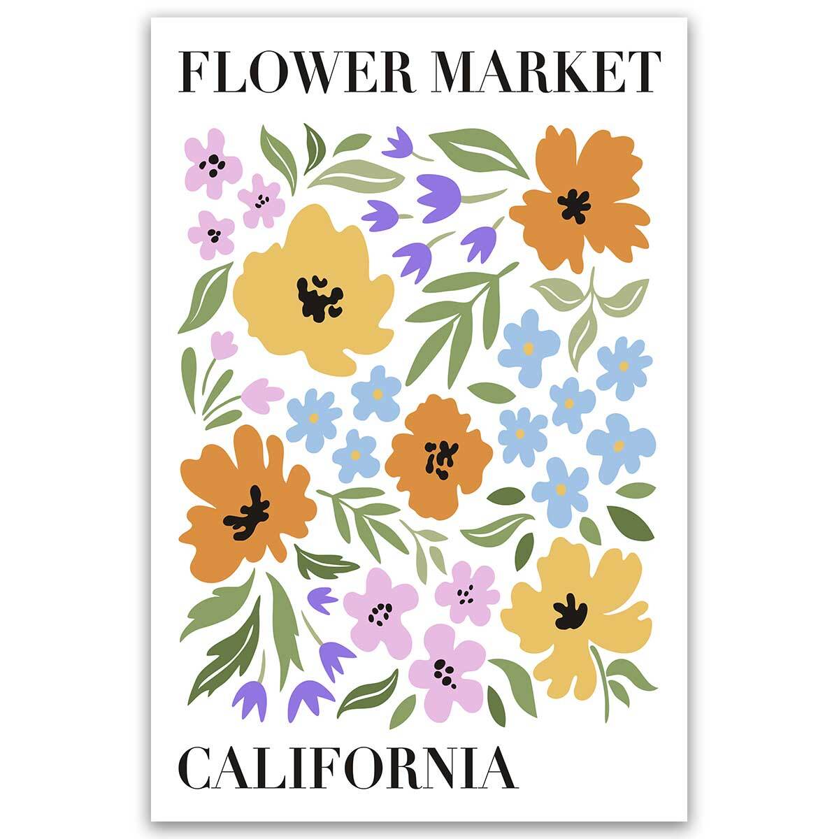Tableau Flower Market California Toile imprimée