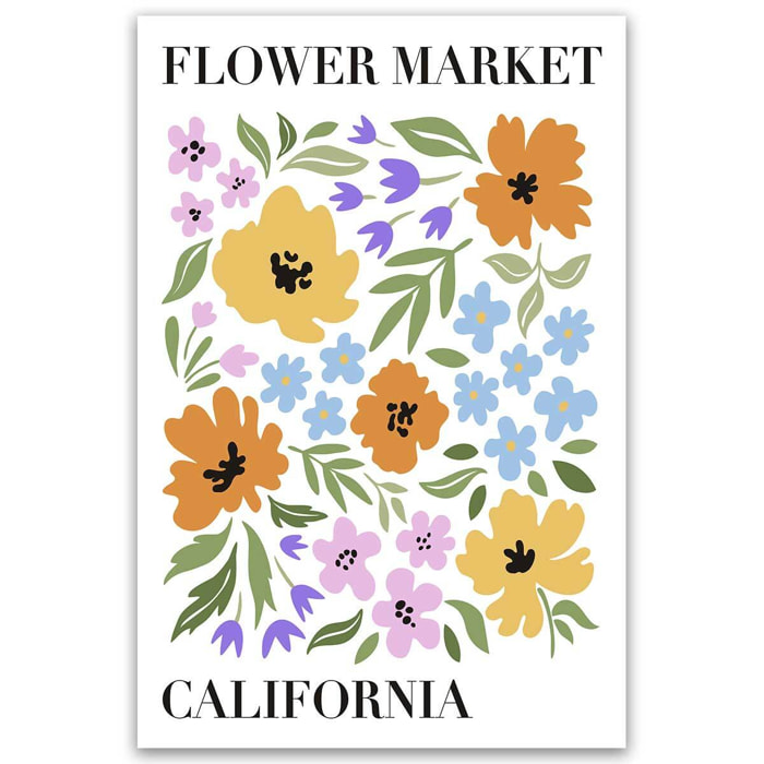 Tableau Flower Market California Toile imprimée