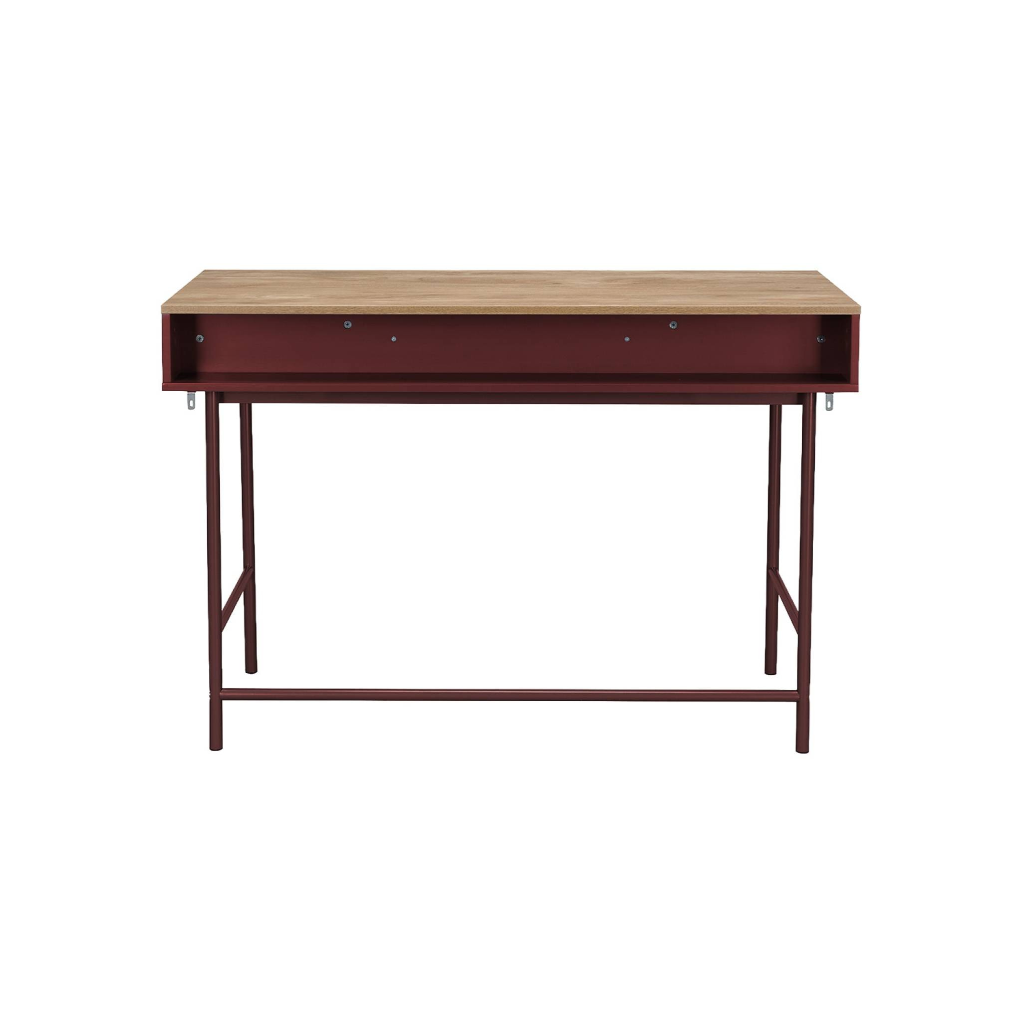 Bureau décor bois et fer 2 tiroirs 1 casier WILLIAM