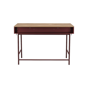 Bureau décor bois et fer 2 tiroirs 1 casier WILLIAM