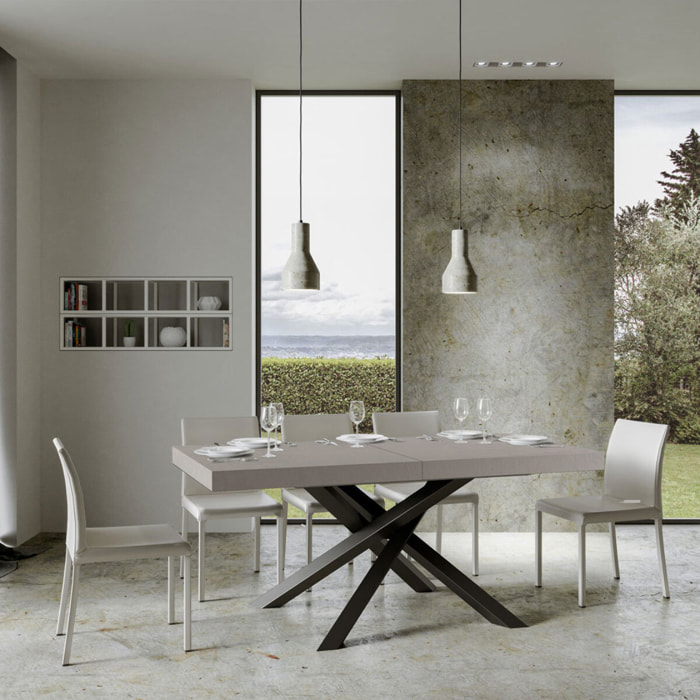 Tavolo allungabile 90x200/304cm Volantis cashmere gambe antracite