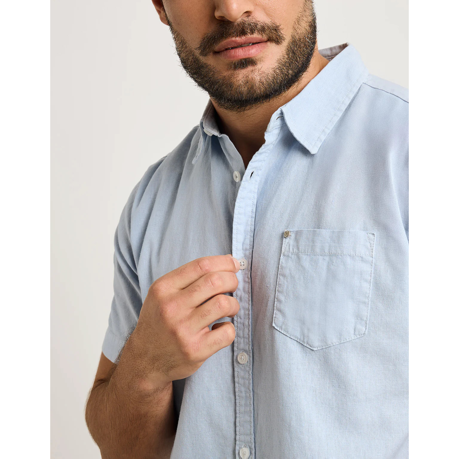 Camisa Manga Corta Azul - Folka