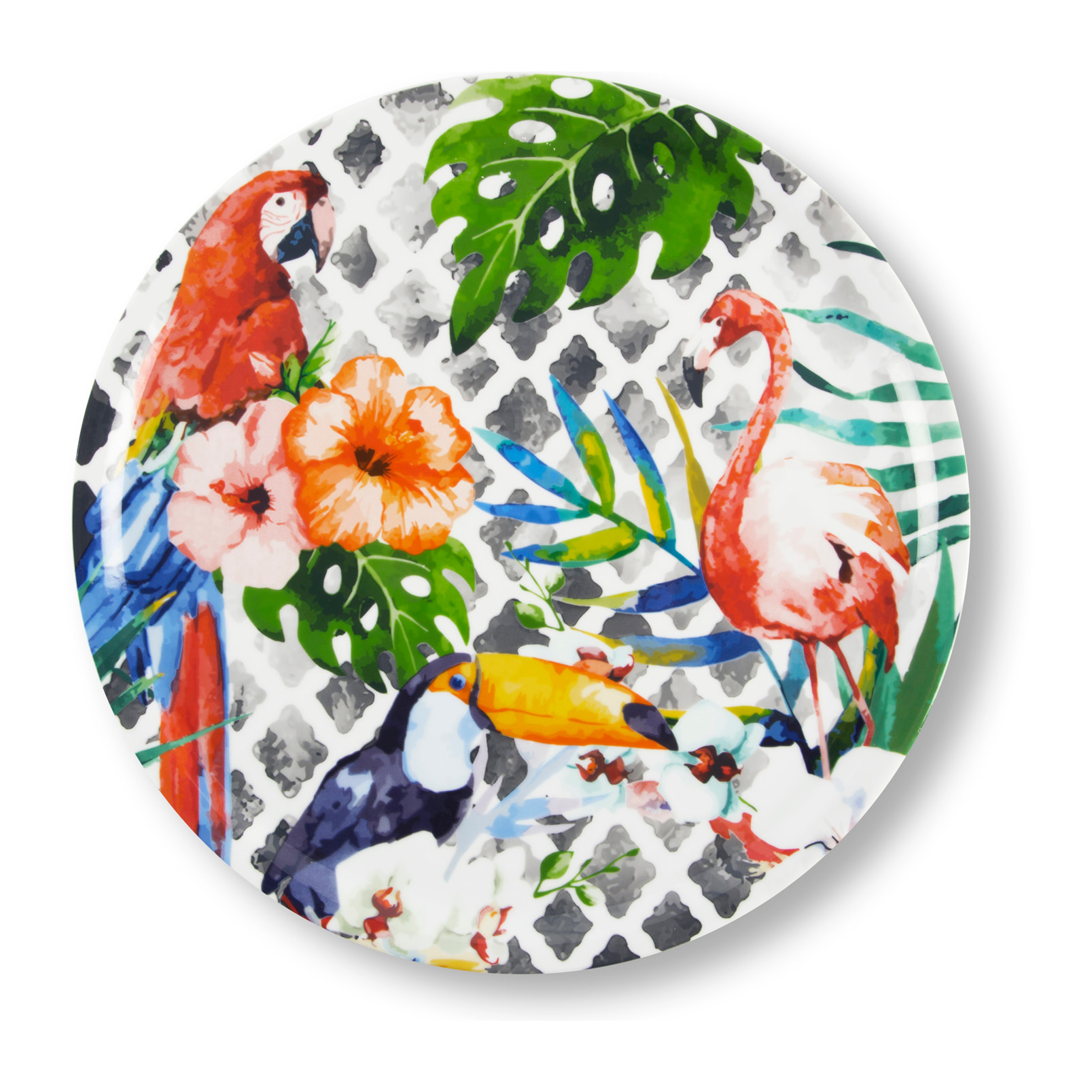 Set de 6 Assiettes à Pizza Excelsa – Tropical Chic, Porcelaine Multicolore