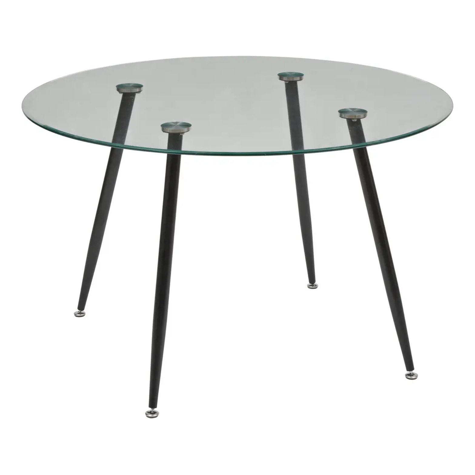 Table à manger en verre trempé 4 places Ostras D120cm
