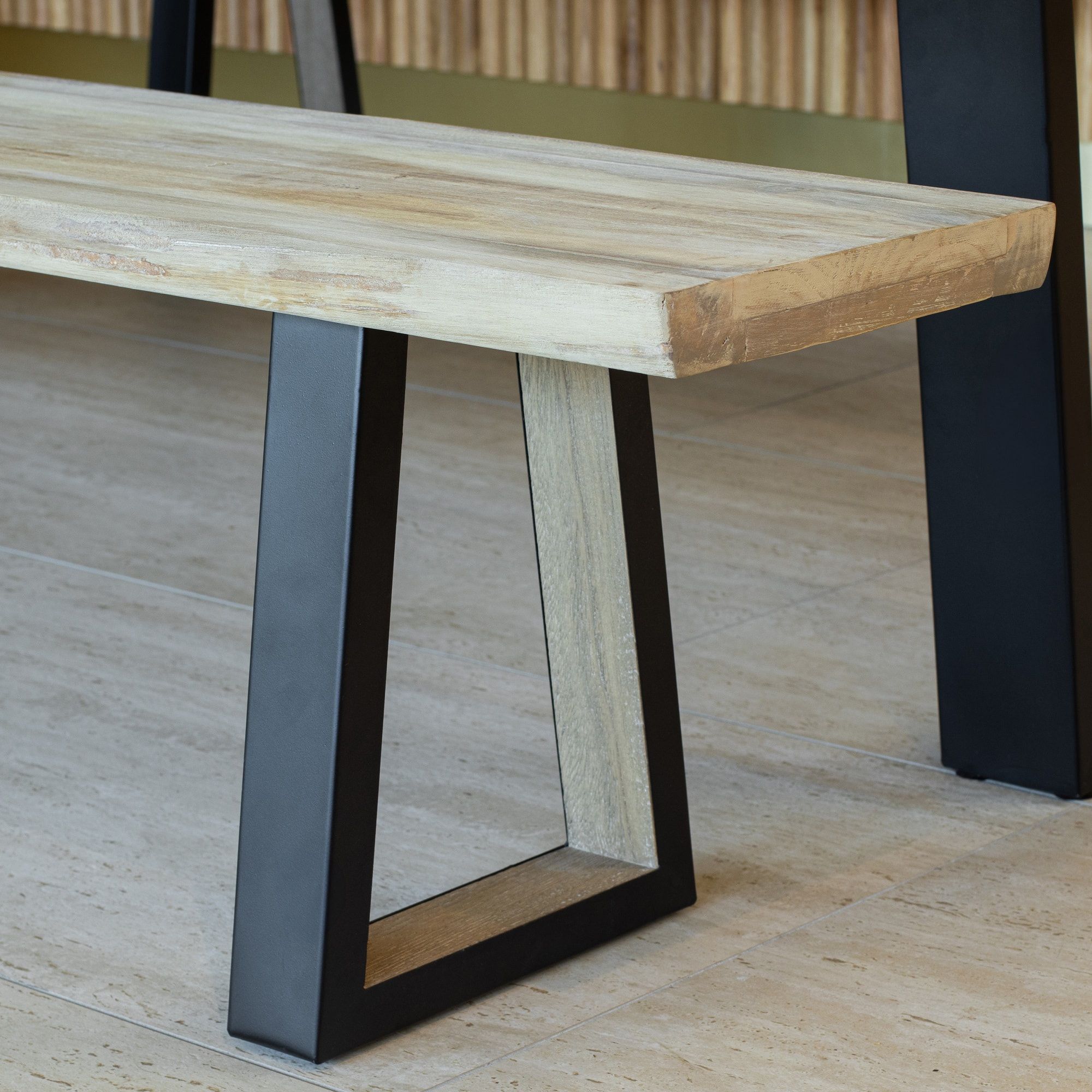 Lot de 2 bancs en bois d'acacia 180cm HERA
