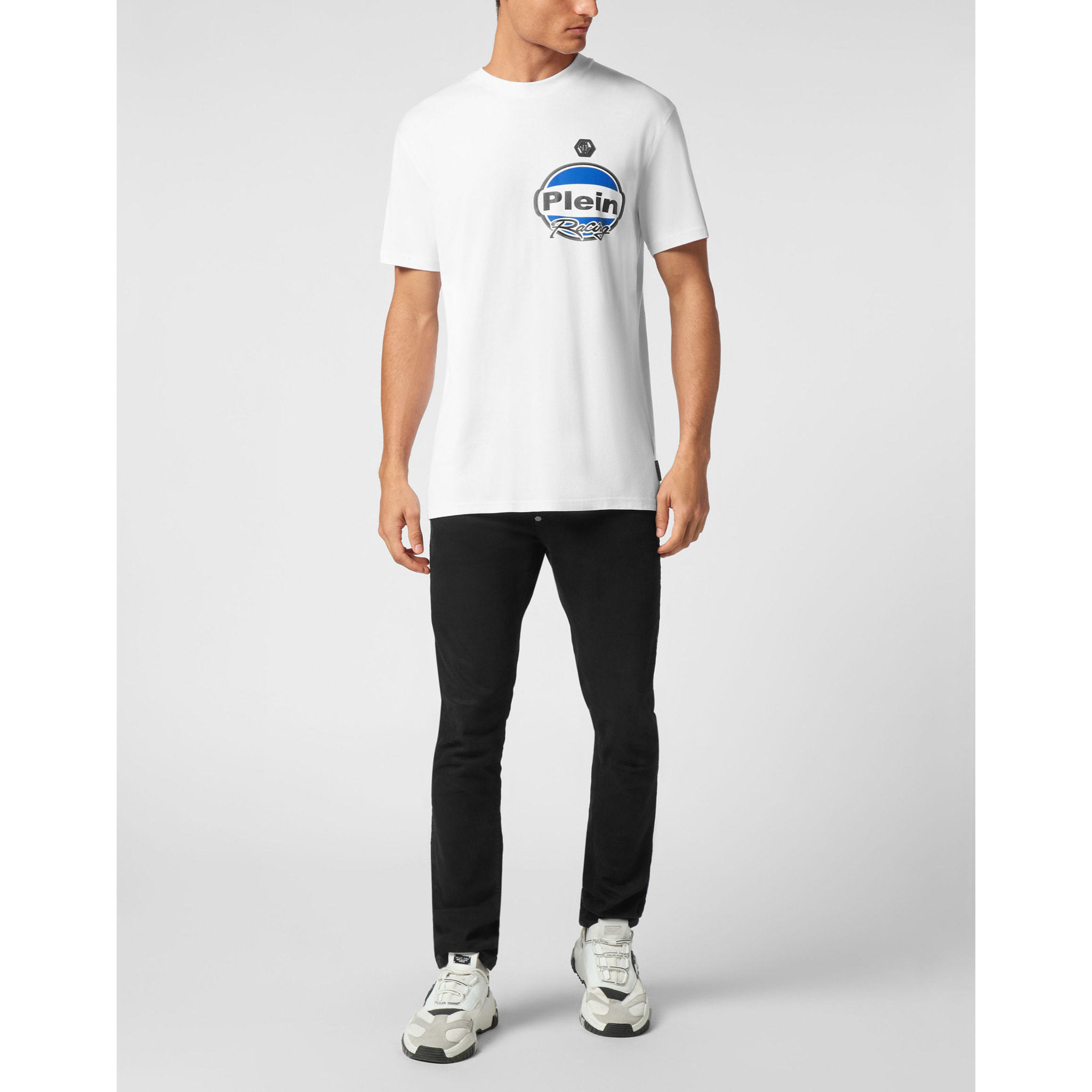 PHILIPP PLEIN Camiseta de cuello redondo y manga corta RACING