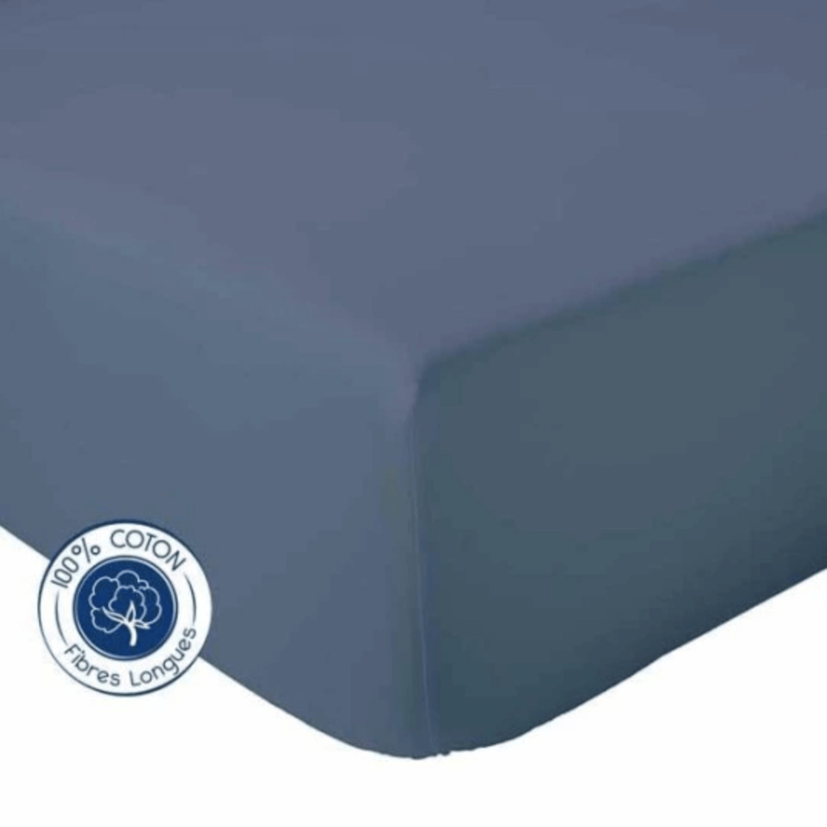 Drap Housse coton bonnet 23 cm fabriqué en France - Bleu Marine