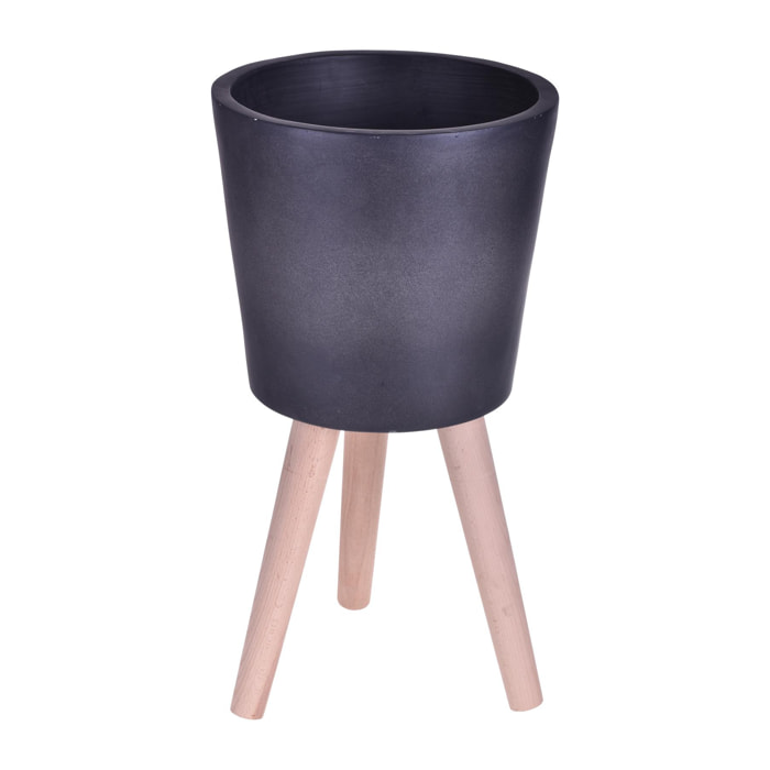 Vaso Con Gambe Faggio. Misure 31X59 Cm - Pezzi 1 - 31X59X31cm - Colore: Grigio - Bianchi Dino - Decori Casa E Complementi