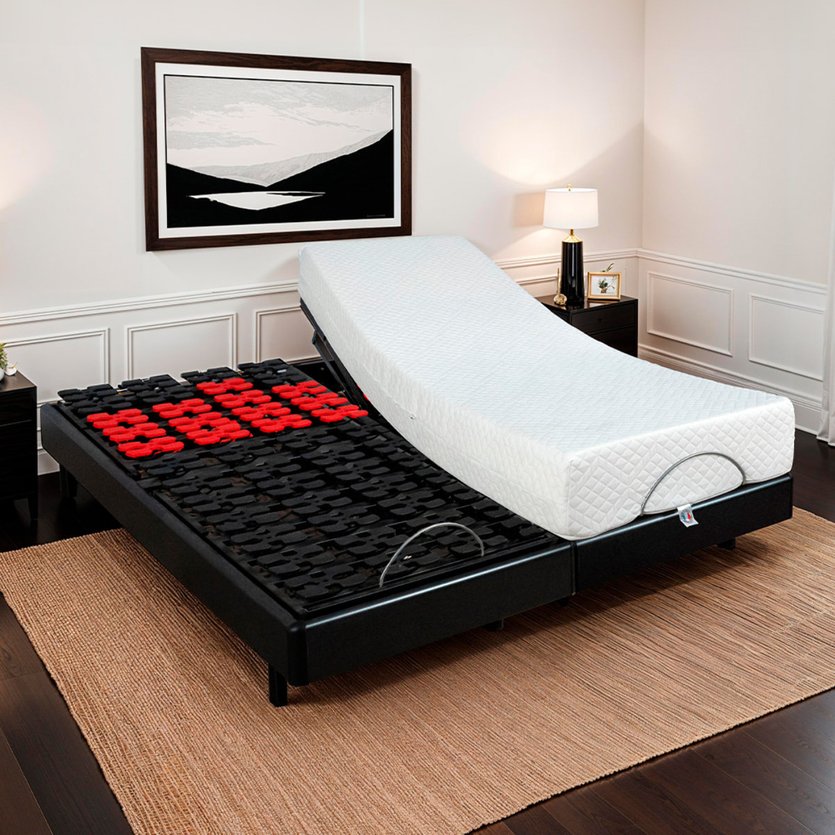Ensemble Duo Superflex 2 places | Sommiers électriques + Matelas Mémoire de forme