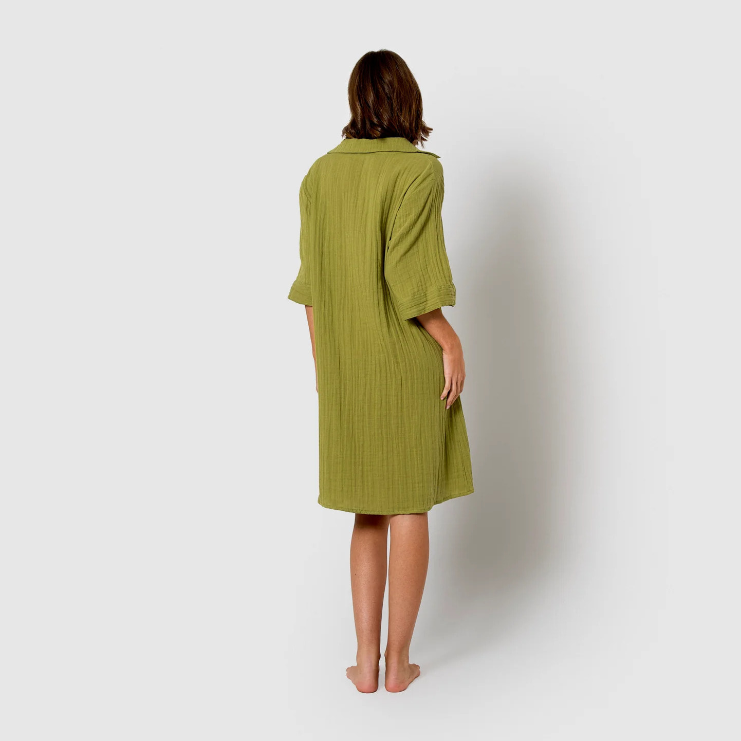 Vestido corto muselina lima