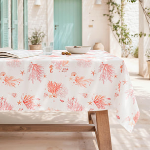 Nappe anti-taches AMALFI CORAIL - en 100 % coton