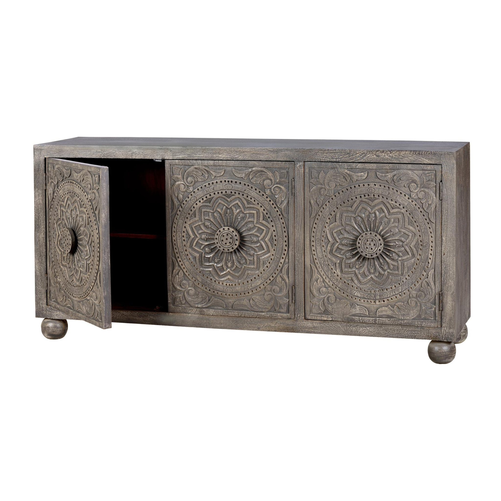 Aparador de Madera de Mango Estilo Artesanal/étnico