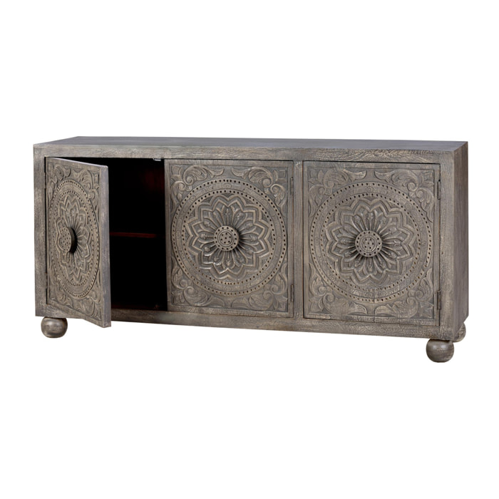 Aparador de Madera de Mango Estilo Artesanal/étnico